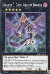 This is an image for the product Number 5: Doom Chimera Dragon that has a rarity of Common in the Deck-Build Pack: Justice Hunters with a card code of DBJH-AE056 that is available on the TEKKX Product website.