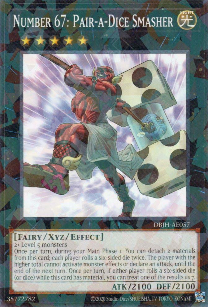 This is an image for the product Number 67: Pair-a-Dice Smasher that has a rarity of Normal Parallel Rare in the Deck-Build Pack: Justice Hunters with a card code of DBJH-AE057 that is available on the TEKKX Product website.