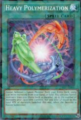 This is an image for the product Heavy Polymerization that has a rarity of Normal Parallel Rare in the Deck-Build Pack: Justice Hunters with a card code of DBJH-AE060 that is available on the TEKKX Product website.