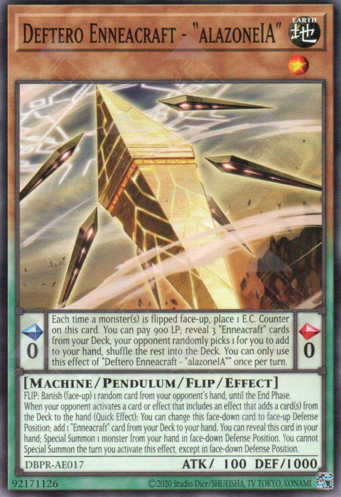 This is an image for the product Deftero Enneacraft - "alazoneIA" that has a rarity of Common in the Deck-Build Pack: Phantom Revengers with a card code of DBPR-AE017 that is available on the TEKKX Product website.