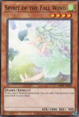 This is an image for the product Spirit of the Fall Wind that has a rarity of Common in the Deck-Build Pack: Phantom Revengers with a card code of DBPR-AE028 that is available on the TEKKX Product website.