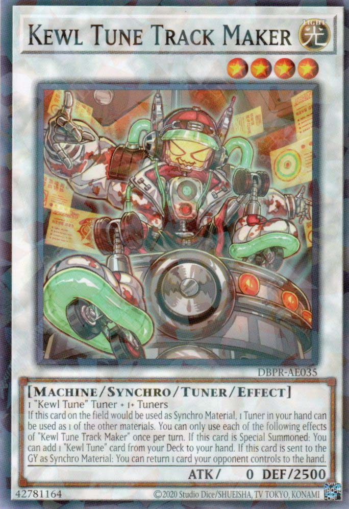 This is an image for the product Kewl Tune Track Maker that has a rarity of Normal Parallel Rare in the Deck-Build Pack: Phantom Revengers with a card code of DBPR-AE035 that is available on the TEKKX Product website.