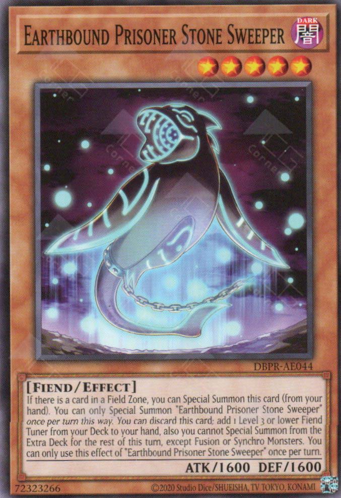This is an image for the product Earthbound Prisoner Stone Sweeper that has a rarity of Common in the Deck-Build Pack: Phantom Revengers with a card code of DBPR-AE044 that is available on the TEKKX Product website.