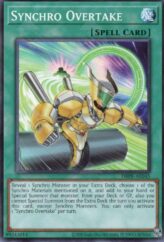 This is an image for the product Synchro Overtake that has a rarity of Common in the Deck-Build Pack: Phantom Revengers with a card code of DBPR-AE045 that is available on the TEKKX Product website.