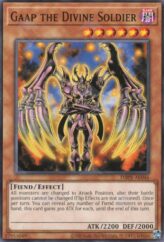 This is an image for the product Gaap the Divine Soldier that has a rarity of Common in the Deck-Build Pack: Phantom Revengers with a card code of DBPR-AE046 that is available on the TEKKX Product website.