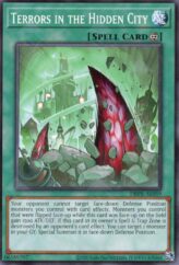 This is an image for the product Terrors in the Hidden City that has a rarity of Common in the Deck-Build Pack: Phantom Revengers with a card code of DBPR-AE059 that is available on the TEKKX Product website.