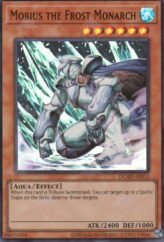 This is an image for the product Mobius the Frost Monarch that has a rarity of Ultra Rare in the Duelist Advance +1 Assist Pack with a card code of DUAD-AES15 that is available on the TEKKX Product website.