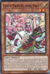 This is an image for the product Live☆Twin Ki-sikil Frost that has a rarity of Common in the Selection 5: Quarter Century Edition with a card code of SLF1-AE083 that is available on the TEKKX Product website.