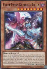 This is an image for the product Evil★Twins Ki-sikil & Lil-la that has a rarity of Common in the Selection 5: Quarter Century Edition with a card code of SLF1-AE085 that is available on the TEKKX Product website.