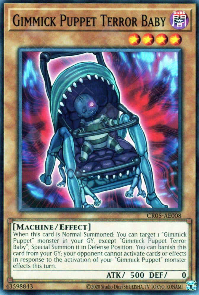 This is an image for the product Gimmick Puppet Terror Baby that has a rarity of Common in the Creation Pack 05 with a card code of CR05-AE008 that is available on the TEKKX Product website.