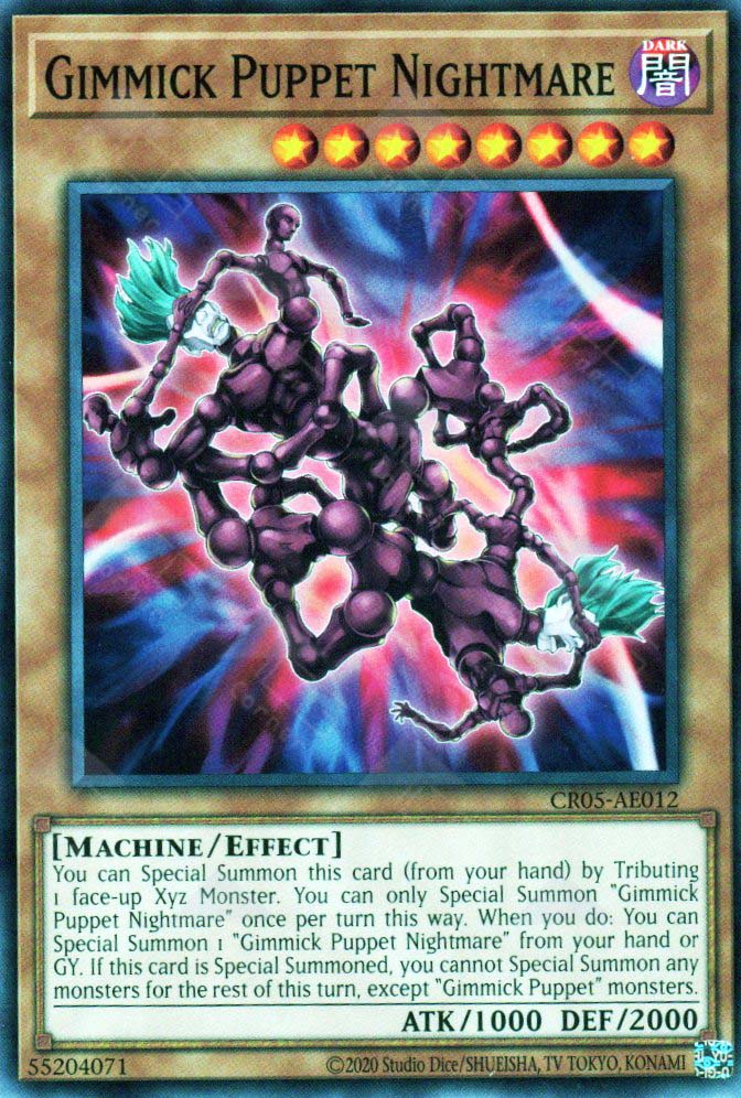 This is an image for the product Gimmick Puppet Nightmare that has a rarity of Common in the Creation Pack 05 with a card code of CR05-AE012 that is available on the TEKKX Product website.