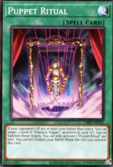 This is an image for the product Puppet Ritual that has a rarity of Common in the Creation Pack 05 with a card code of CR05-AE024 that is available on the TEKKX Product website.