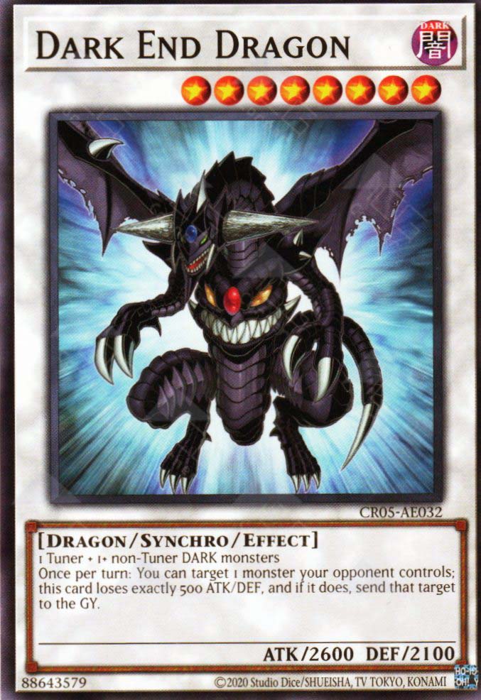 This is an image for the product Dark End Dragon that has a rarity of Common in the Creation Pack 05 with a card code of CR05-AE032 that is available on the TEKKX Product website.