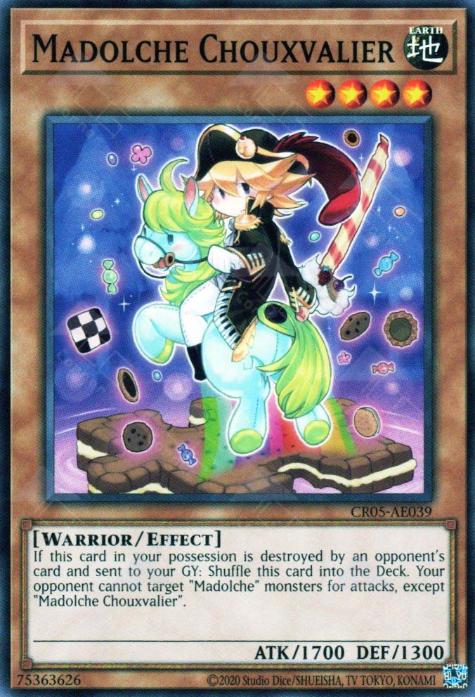 This is an image for the product Madolche Chouxvalier that has a rarity of Common in the Creation Pack 05 with a card code of CR05-AE039 that is available on the TEKKX Product website.
