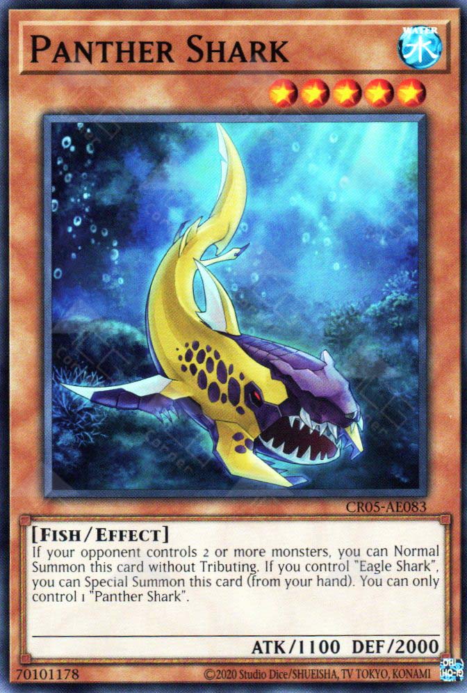 This is an image for the product Panther Shark that has a rarity of Common in the Creation Pack 05 with a card code of CR05-AE083 that is available on the TEKKX Product website.