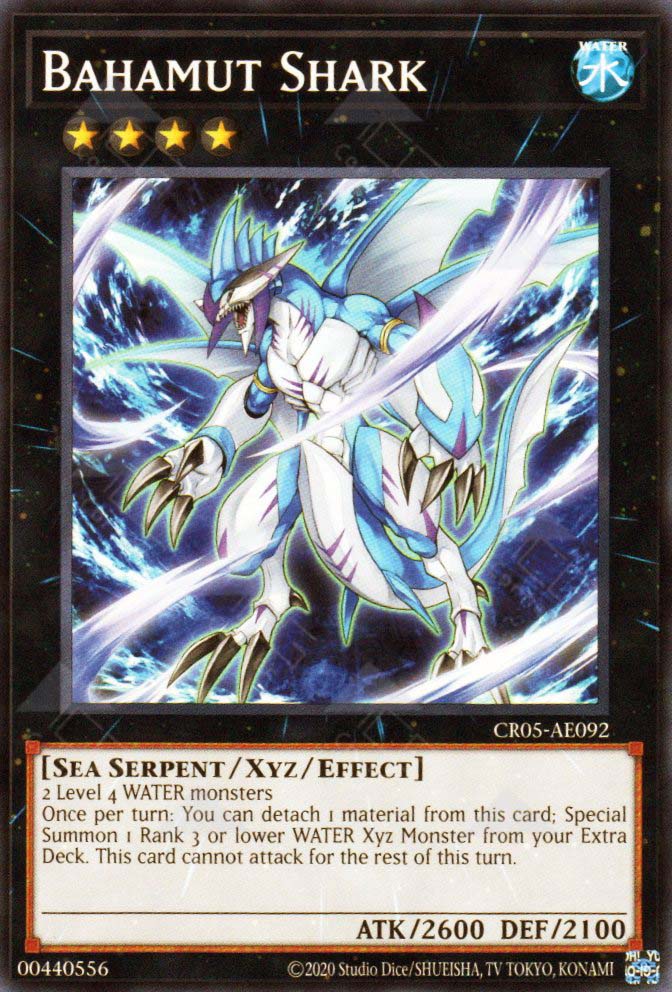 This is an image for the product Bahamut Shark that has a rarity of Common in the Creation Pack 05 with a card code of CR05-AE092 that is available on the TEKKX Product website.