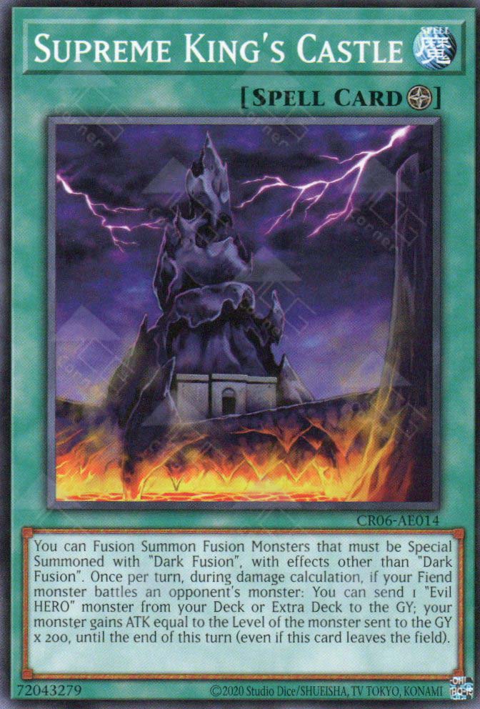 This is an image for the product Supreme King's Castle that has a rarity of Common in the Creation Pack 06 with a card code of CR06-AE014 that is available on the TEKKX Product website.