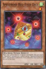 This is an image for the product Speedroid Red-Eyed Dice that has a rarity of Common in the Creation Pack 06 with a card code of CR06-AE016 that is available on the TEKKX Product website.
