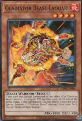 This is an image for the product Gladiator Beast Laquari that has a rarity of Common in the Creation Pack 06 with a card code of CR06-AE049 that is available on the TEKKX Product website.