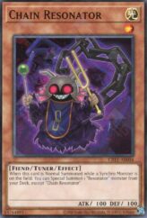 This is an image for the product Chain Resonator that has a rarity of Common in the Creation Pack 11 with a card code of CR11-AE004 that is available on the TEKKX Product website.