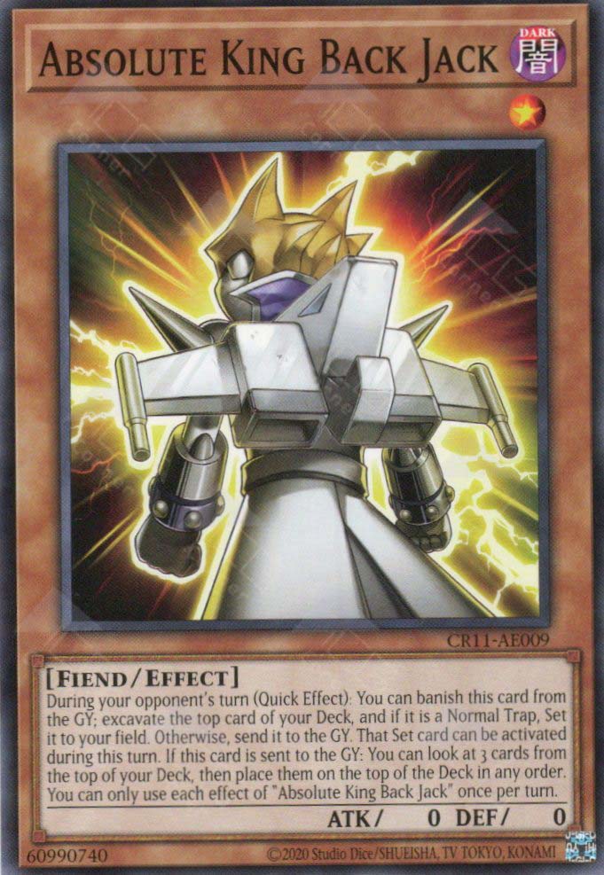 This is an image for the product Absolute King Back Jack that has a rarity of Common in the Creation Pack 11 with a card code of CR11-AE009 that is available on the TEKKX Product website.