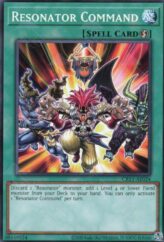 This is an image for the product Resonator Command that has a rarity of Common in the Creation Pack 11 with a card code of CR11-AE024 that is available on the TEKKX Product website.