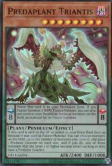 This is an image for the product Predaplant Triantis that has a rarity of Super Rare in the Creation Pack 11 with a card code of CR11-AE036 that is available on the TEKKX Product website.