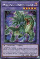 This is an image for the product Predaplant Ambulomelides that has a rarity of Secret Rare in the Creation Pack 11 with a card code of CR11-AE045 that is available on the TEKKX Product website.
