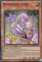 This is an image for the product Mimighoul Fairy that has a rarity of Super Rare in the Creation Pack 11 with a card code of CR11-AE058 that is available on the TEKKX Product website.