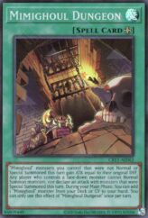 This is an image for the product Mimighoul Dungeon that has a rarity of Super Rare in the Creation Pack 11 with a card code of CR11-AE062 that is available on the TEKKX Product website.
