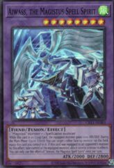 This is an image for the product Aiwass, the Magistus Spell Spirit that has a rarity of Super Rare in the Creation Pack 11 with a card code of CR11-AE083 that is available on the TEKKX Product website.