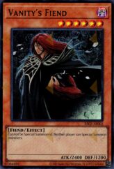 This is an image for the product Vanity's Fiend that has a rarity of Ultra Rare in the Essential Selection 02 with a card code of ES02-AE002 that is available on the TEKKX Product website.
