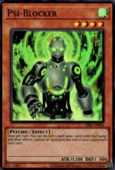 This is an image for the product Psi-Blocker that has a rarity of Super Rare in the Essential Selection 02 with a card code of ES02-AE006 that is available on the TEKKX Product website.