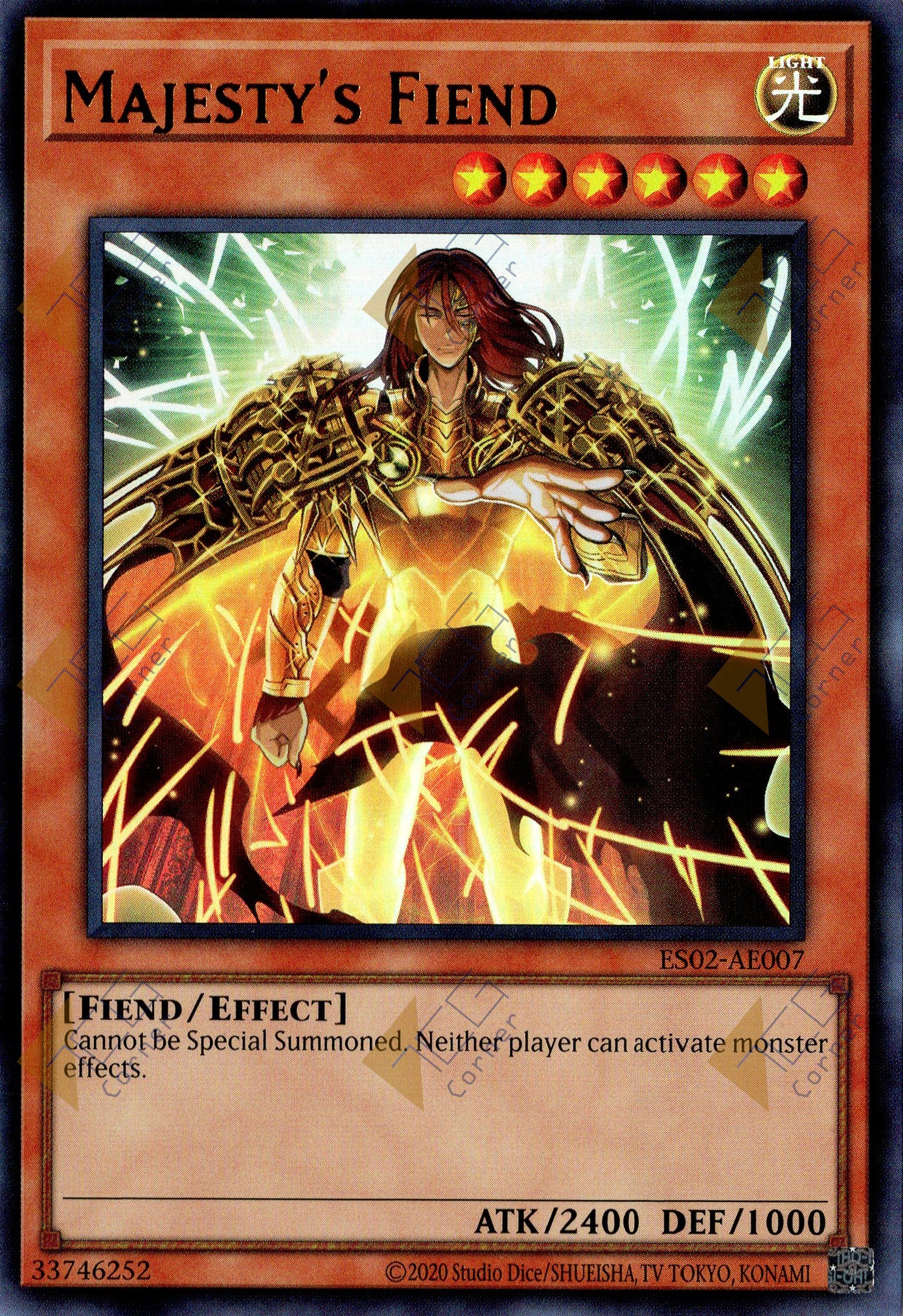 This is an image for the product Majesty's Fiend that has a rarity of Ultra Rare in the Essential Selection 02 with a card code of ES02-AE007 that is available on the TEKKX Product website.