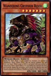 This is an image for the product Wandering Gryphon Rider that has a rarity of Super Rare in the Essential Selection 02 with a card code of ES02-AE023 that is available on the TEKKX Product website.