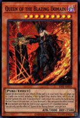 This is an image for the product Queen of the Blazing Domain that has a rarity of Super Rare in the Essential Selection 02 with a card code of ES02-AE035 that is available on the TEKKX Product website.