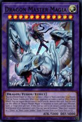 This is an image for the product Dragon Master Magia that has a rarity of Ultra Rare in the Essential Selection 02 with a card code of ES02-AE043 that is available on the TEKKX Product website.