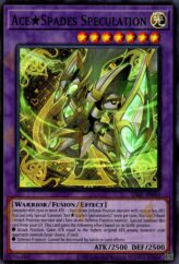 This is an image for the product Ace★Spades Speculation that has a rarity of Super Rare in the Essential Selection 02 with a card code of ES02-AE044 that is available on the TEKKX Product website.