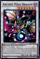 This is an image for the product Ancient Pixie Dragon that has a rarity of Super Rare in the Essential Selection 02 with a card code of ES02-AE050 that is available on the TEKKX Product website.