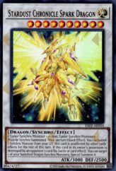 This is an image for the product Stardust Chronicle Spark Dragon that has a rarity of Ultra Rare in the Essential Selection 02 with a card code of ES02-AE054 that is available on the TEKKX Product website.