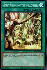 This is an image for the product Secret Village of the Spellcasters that has a rarity of Super Rare in the Essential Selection 02 with a card code of ES02-AE083 that is available on the TEKKX Product website.