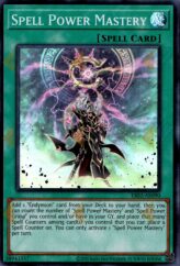 This is an image for the product Spell Power Mastery that has a rarity of Super Rare in the Essential Selection 02 with a card code of ES02-AE090 that is available on the TEKKX Product website.