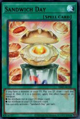 This is an image for the product Sandwich Day that has a rarity of Ultra Rare in the Essential Selection 02 with a card code of ES02-AE102 that is available on the TEKKX Product website.