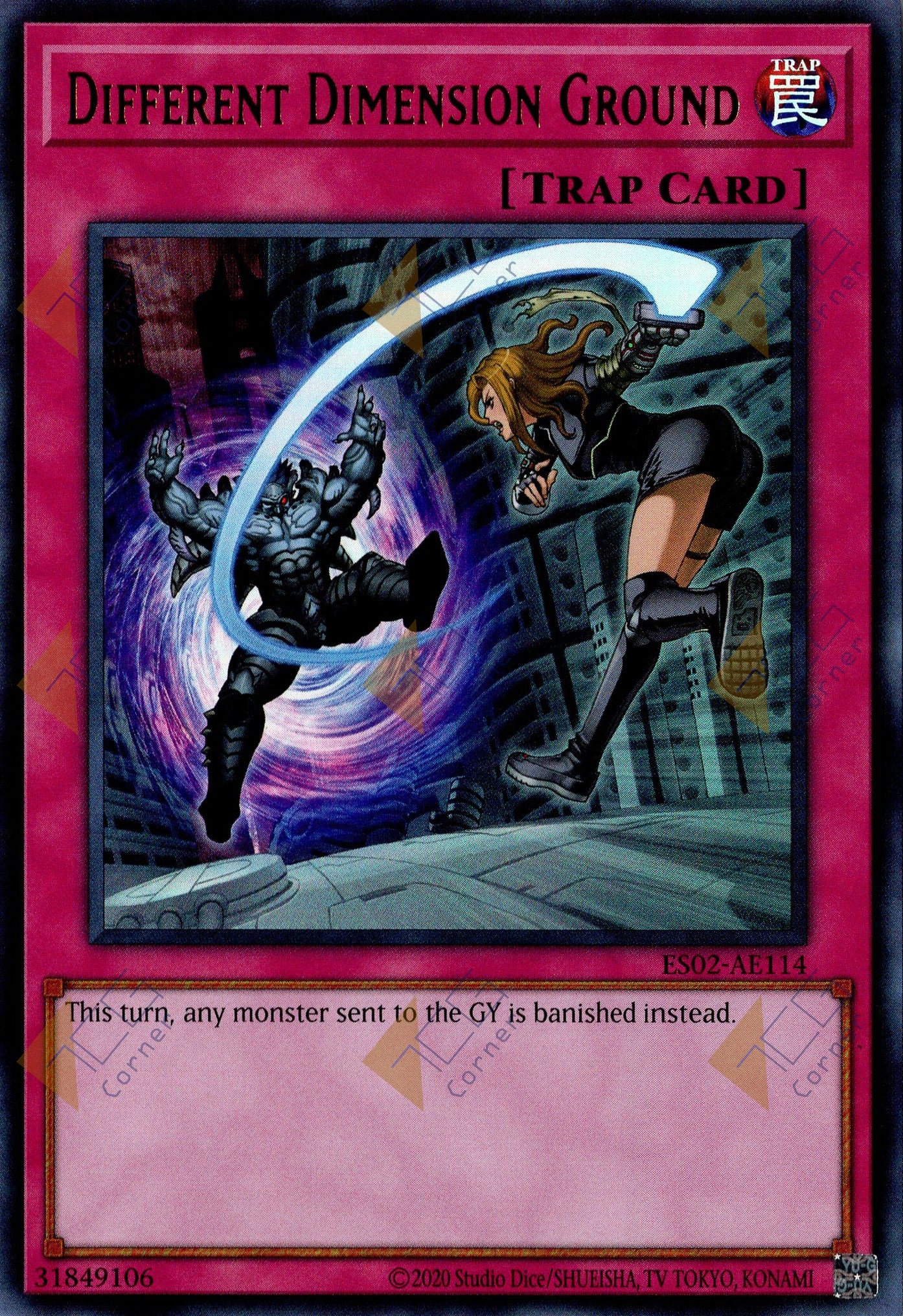 This is an image for the product Different Dimension Ground that has a rarity of Ultra Rare in the Essential Selection 02 with a card code of ES02-AE114 that is available on the TEKKX Product website.