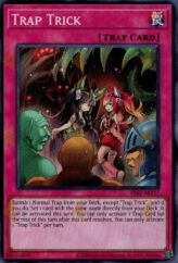 This is an image for the product Trap Trick that has a rarity of Super Rare in the Essential Selection 02 with a card code of ES02-AE117 that is available on the TEKKX Product website.