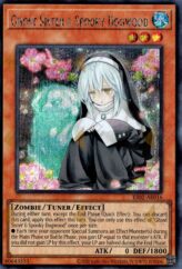 This is an image for the product Ghost Sister & Spooky Dogwood that has a rarity of Secret Rare in the Essential Selection 02 with a card code of ES02-AE016 that is available on the TEKKX Product website.