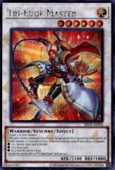 This is an image for the product Tri-Edge Master that has a rarity of Secret Rare in the Essential Selection 02 with a card code of ES02-AE056 that is available on the TEKKX Product website.