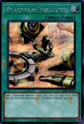 This is an image for the product Pendulum Treasure that has a rarity of Secret Rare in the Essential Selection 02 with a card code of ES02-AE092 that is available on the TEKKX Product website.