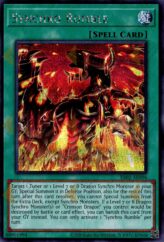 This is an image for the product Synchro Rumble that has a rarity of Secret Rare in the Essential Selection 02 with a card code of ES02-AE096 that is available on the TEKKX Product website.